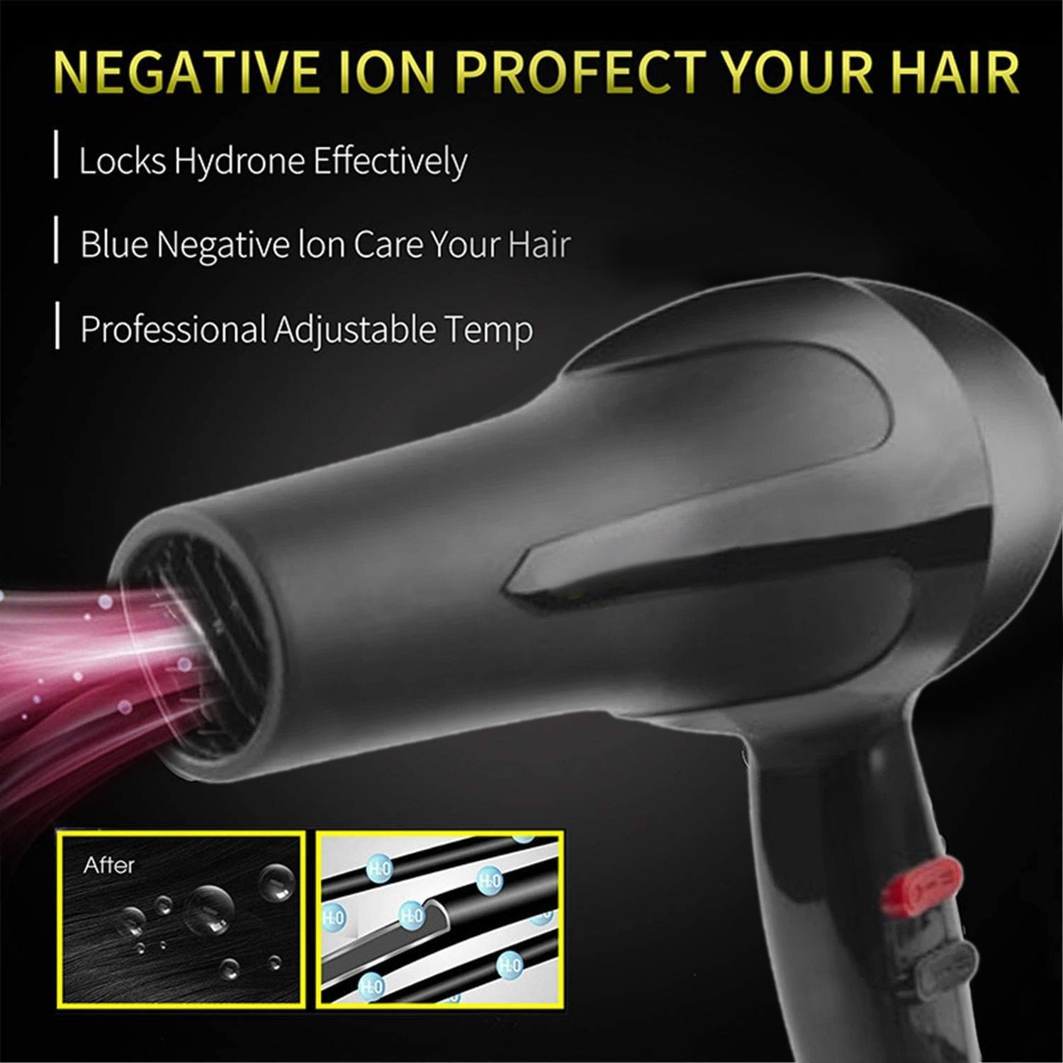 0386 1500 Watts Professional Hair Dryer 2888 (Black) - SkyShopy 0386 1500 Watts Professional Hair Dryer 2888 (Black) - SkyShopy